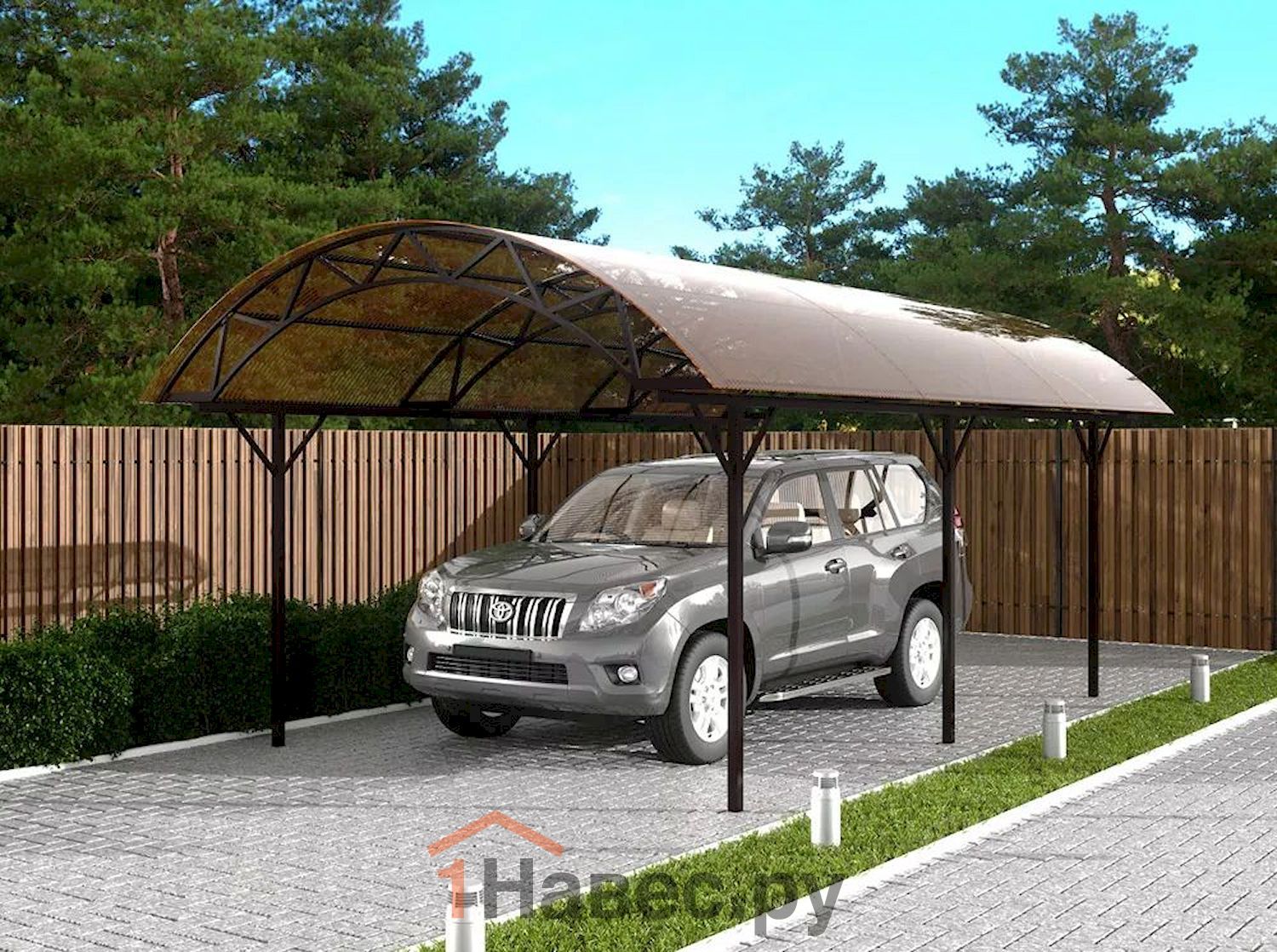 Арочный навес из поликарбоната